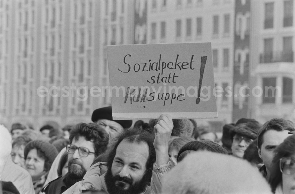 GDR picture archive: Berlin - Demonstration on the Academy Square today Gendarmenmarkt in front of the Academy of Sciences in Berlin-Mitte