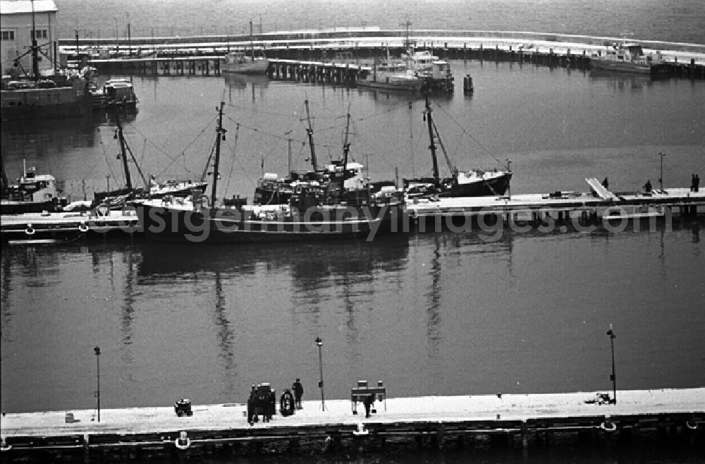 GDR image archive: Saßnitz - Ansichten auf verschiedene Arbeitsbereiche einer Fischereibesatzung im Saßnitzer Hafen.