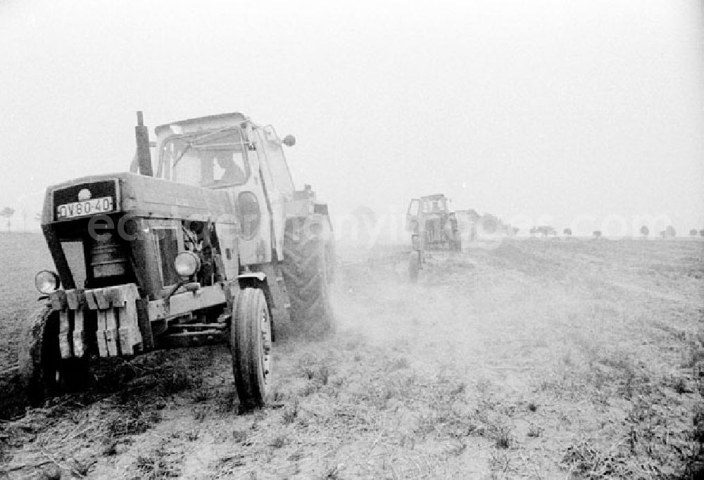 GDR image archive: Mittenwalde - August 1973 Pflugarbeiten auf einem Feld im Kreis Mittenwalde.