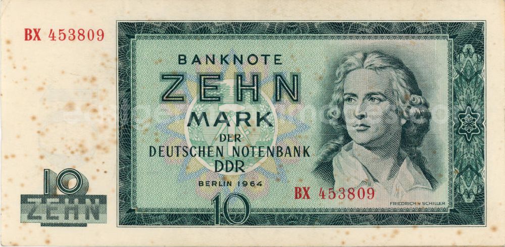 GDR image archive: Berlin - Banknoten der Mark der DDR Ausgabe 1964 in Stückelung zu 1