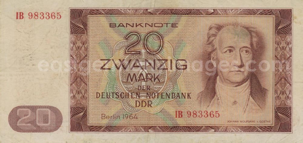 GDR photo archive: Berlin - Banknoten der Mark der DDR Ausgabe 1964 in Stückelung zu 2