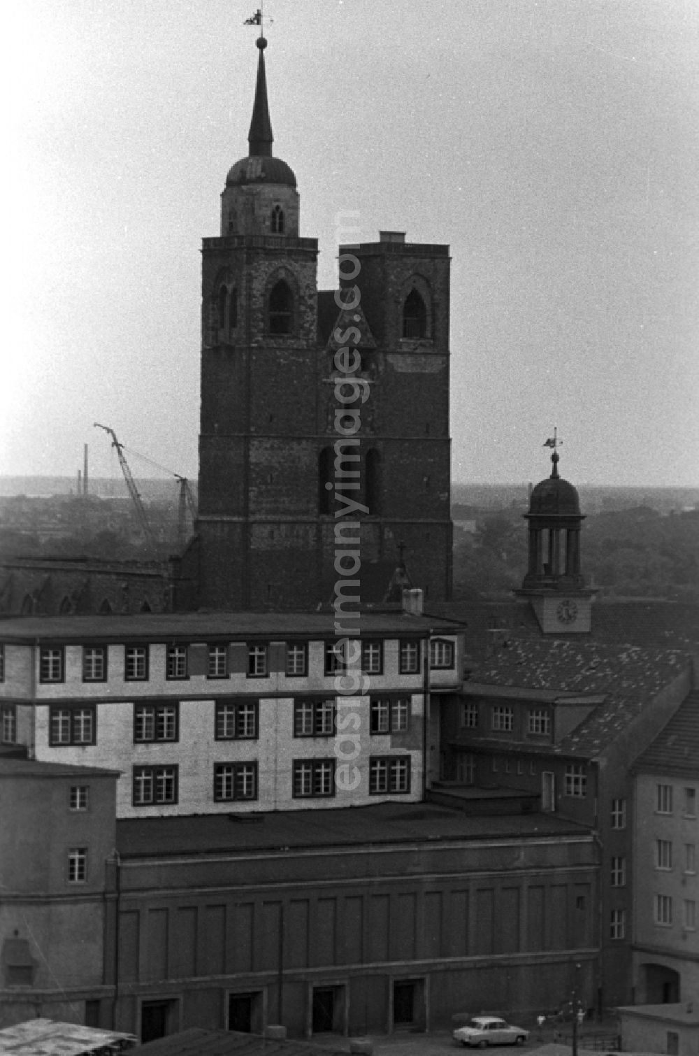 GDR image archive: Magdeburg - View of the city of Magdeburg with St. John's Church in Magdeburg in Saxony - Anhalt