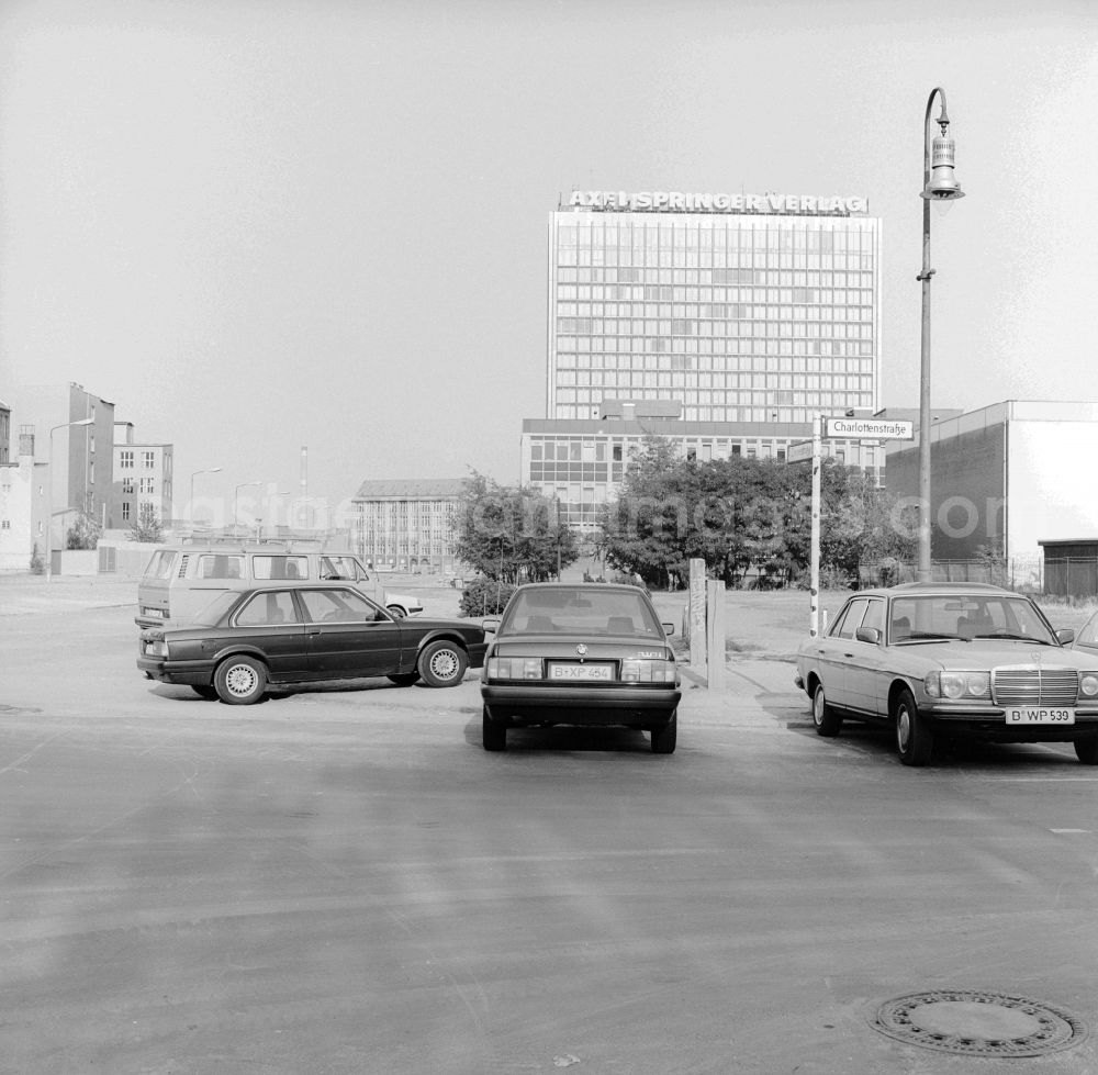 GDR picture archive: Berlin - View at the Axel-Springer-Verlag from Charlotte street in Berlin, the former capital of the GDR, German Democratic Republic