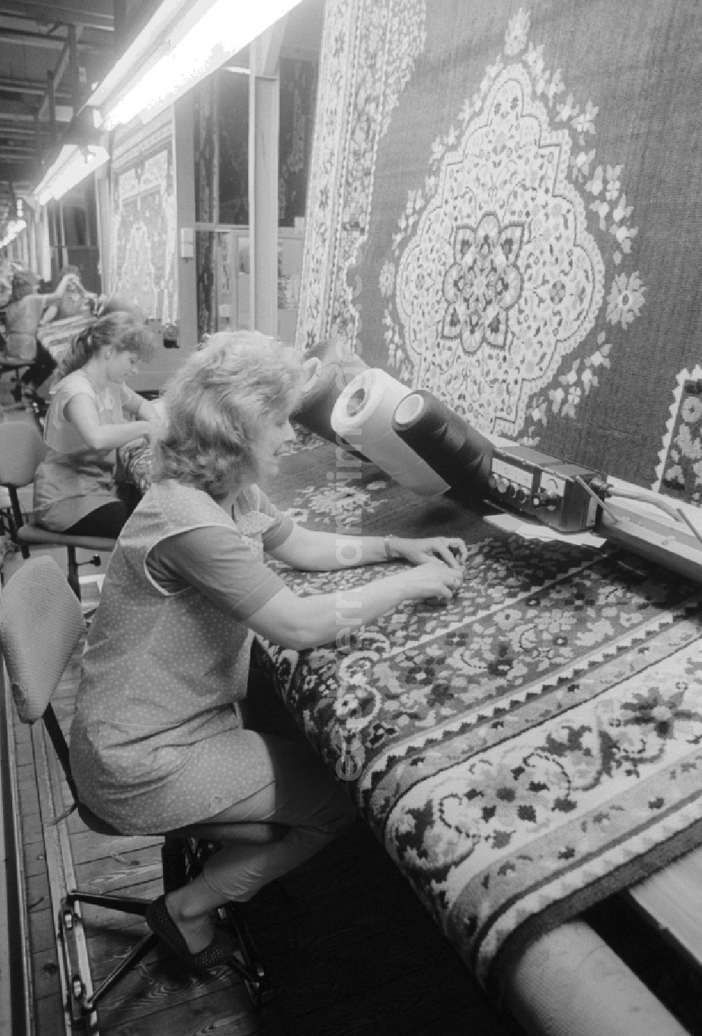GDR image archive: Malchow - View of the production halls of the VEB Carpet Factory North Malchow in Malchow in Mecklenburg-Western Pomerania in the field of the former GDR, German Democratic Republic