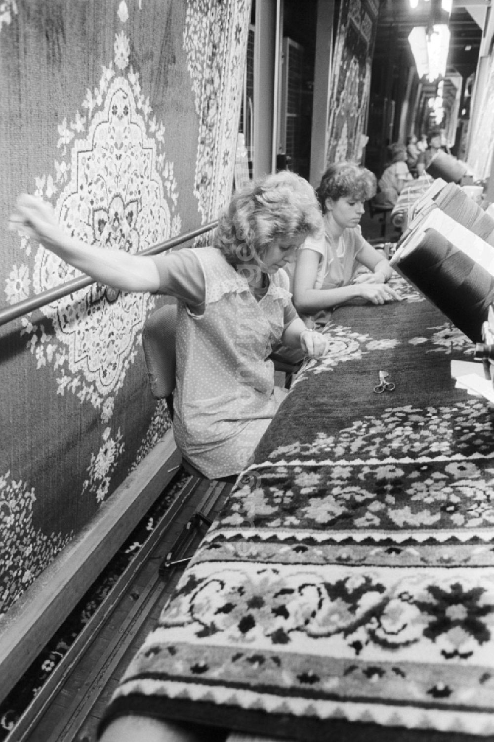 GDR picture archive: Malchow - View of the production halls of the VEB Carpet Factory North Malchow in Malchow in Mecklenburg-Western Pomerania in the field of the former GDR, German Democratic Republic
