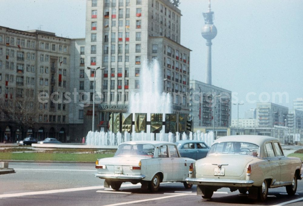 Berlin: Fountains on the Strausberger place in Berlin, the former capital of the GDR, German democratic republic