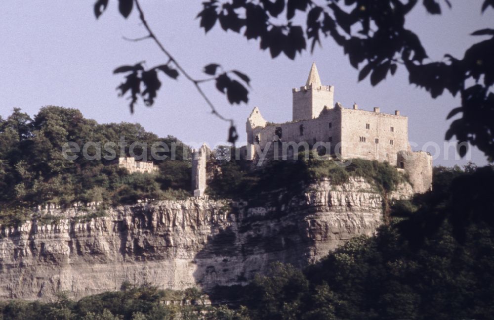 GDR picture archive: Bad Kösen - Buildings of the castle ensemble, which is under monument protection on street Rudelsburg in Bad Koesen, Saxony-Anhalt on the territory of the former GDR, German Democratic Republic