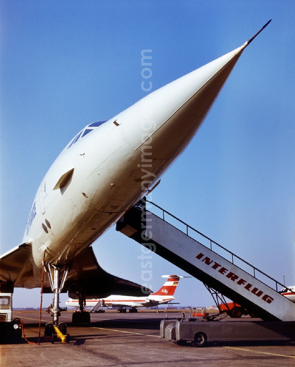 GDR photo archive: Schkeuditz - Air France Concorde F-BVFF on the apron of Leipzig-Schkeuditz Airport in the state Saxony on the territory of the former GDR, German Democratic Republic