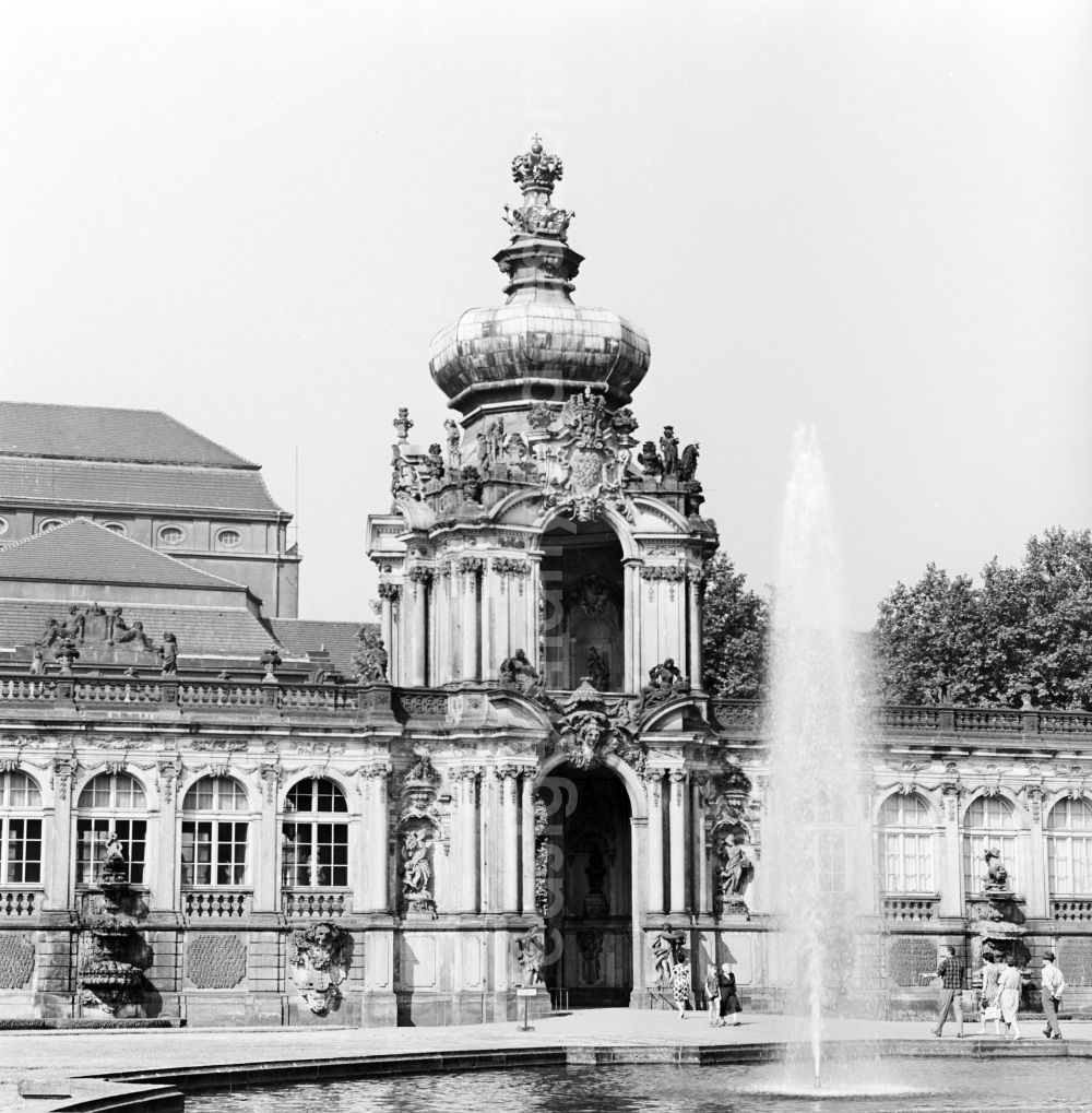 GDR picture archive: Dresden - The Crown Gate at Zwinger in Dresden in Saxony on the territory of the former GDR, German Democratic Republic
