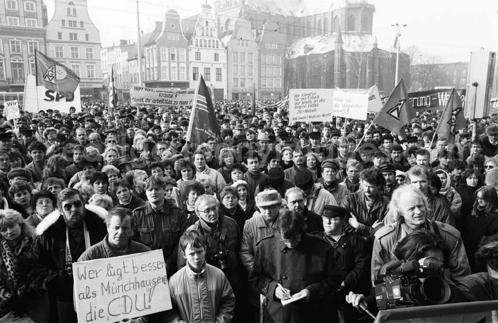 GDR image archive: Rostock - Demo der IG-Metall in Rostock