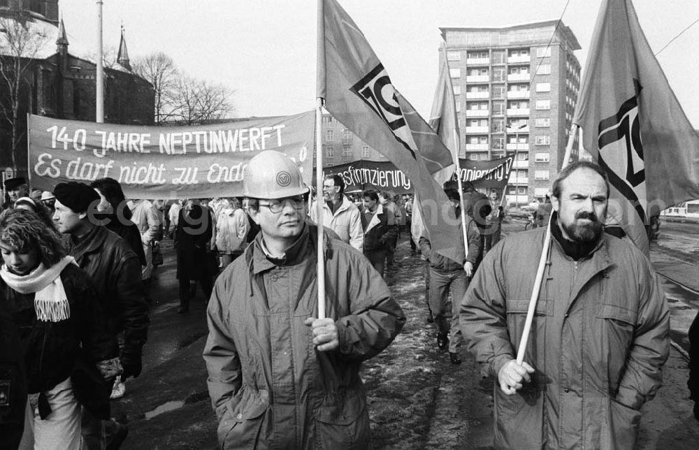 GDR photo archive: Rostock - Demo der IG-Metall in Rostock