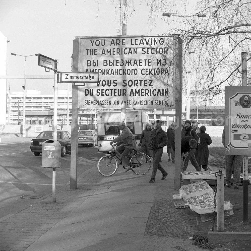 Berlin: The Checkpoint Charlie was one of the most famous Berlin border crossings by the Berlin Wall 1961-199