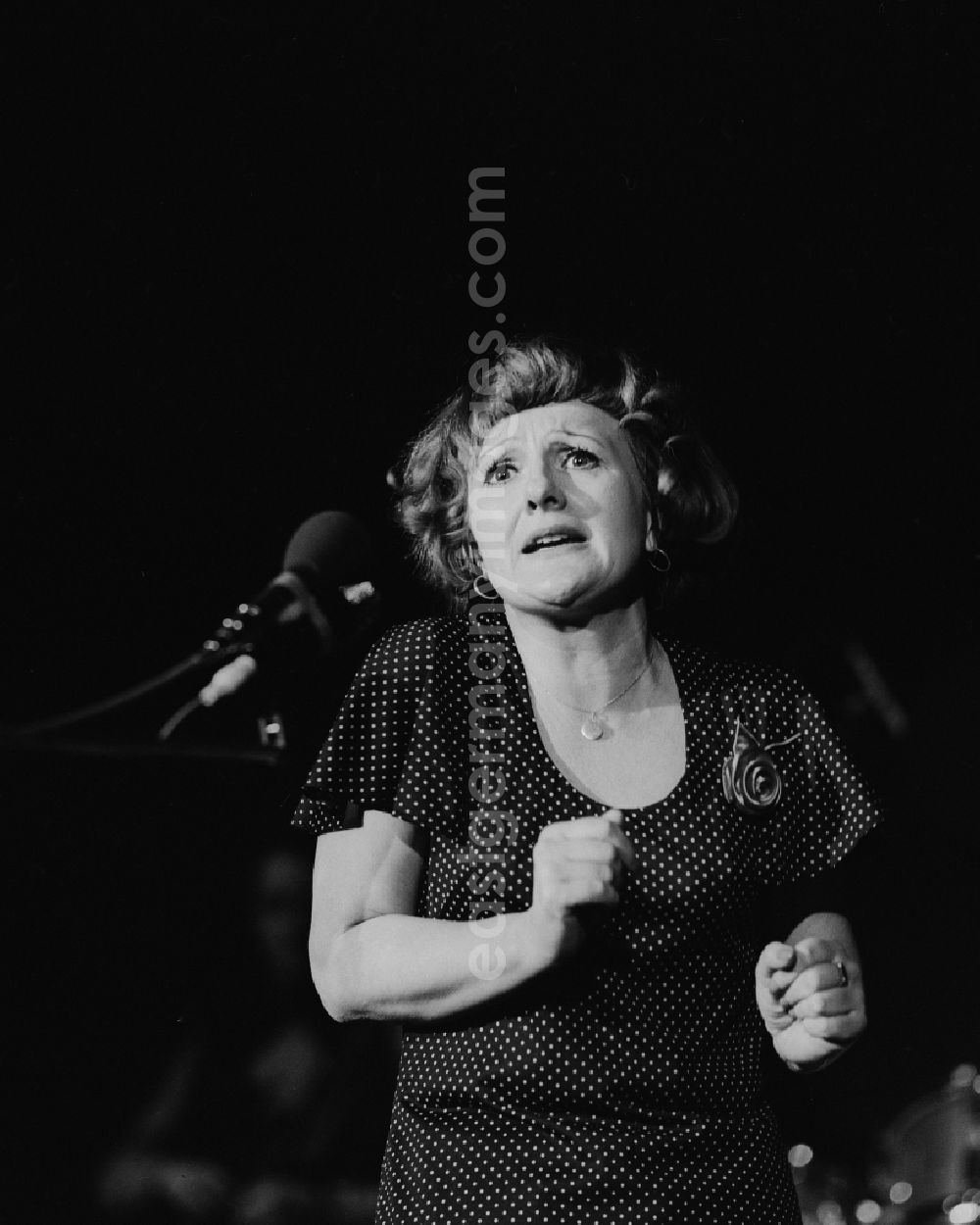 GDR picture archive: Chemnitz - The entertainer, comedienne, singer and actress Helga Hahnemann (1937 - 1991) during a performance at the 3rd Artists Competition in the former Karl-Marx-city today Chemnitz in Saxony today