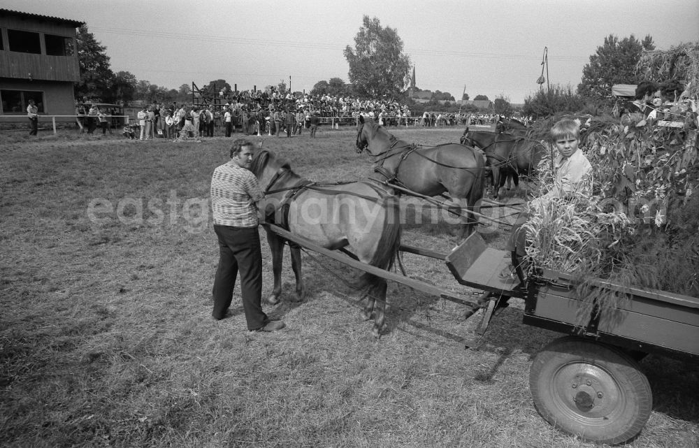 GDR photo archive: Schönwalde-Glien - Residents and guests as participants in the events on the occasion of a village festival in Schoenwalde-Glien, Brandenburg on the territory of the former GDR, German Democratic Republic