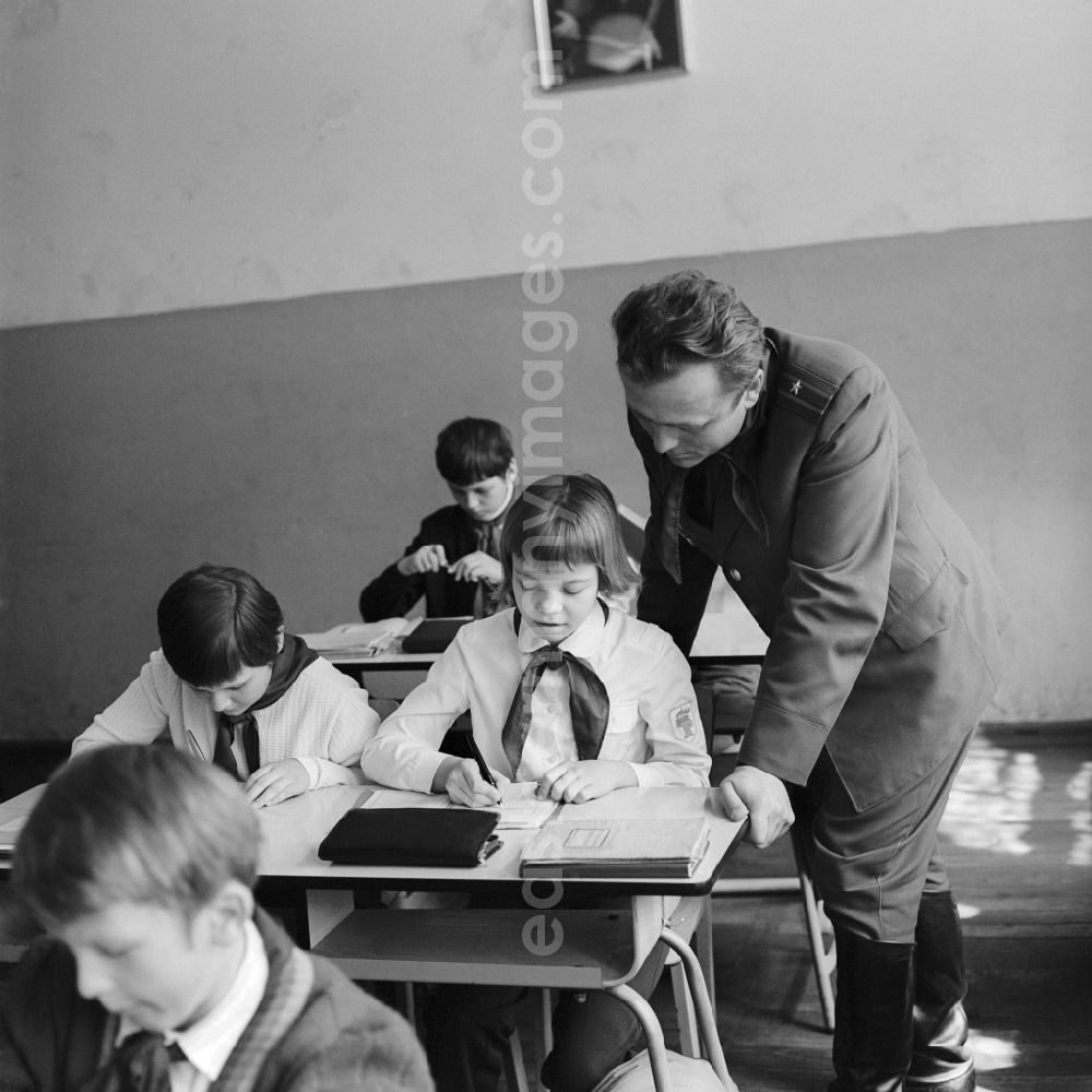Berlin: A Soviet soldier attended a class at the lower level in Berlin