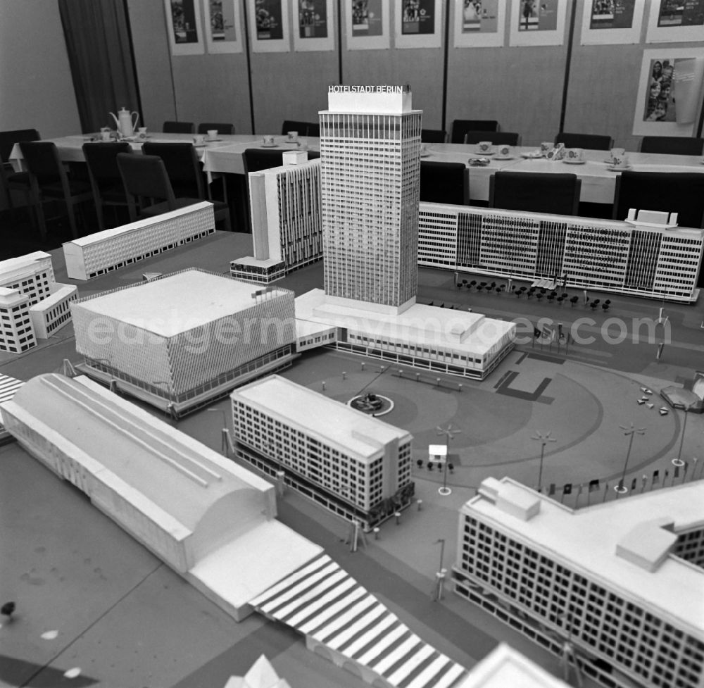 Berlin: A model of Alexanderplatz on the occasion of the 1973 World Festival in an exhibition in Berlin Eastberlin on the territory of the former GDR, German Democratic Republic