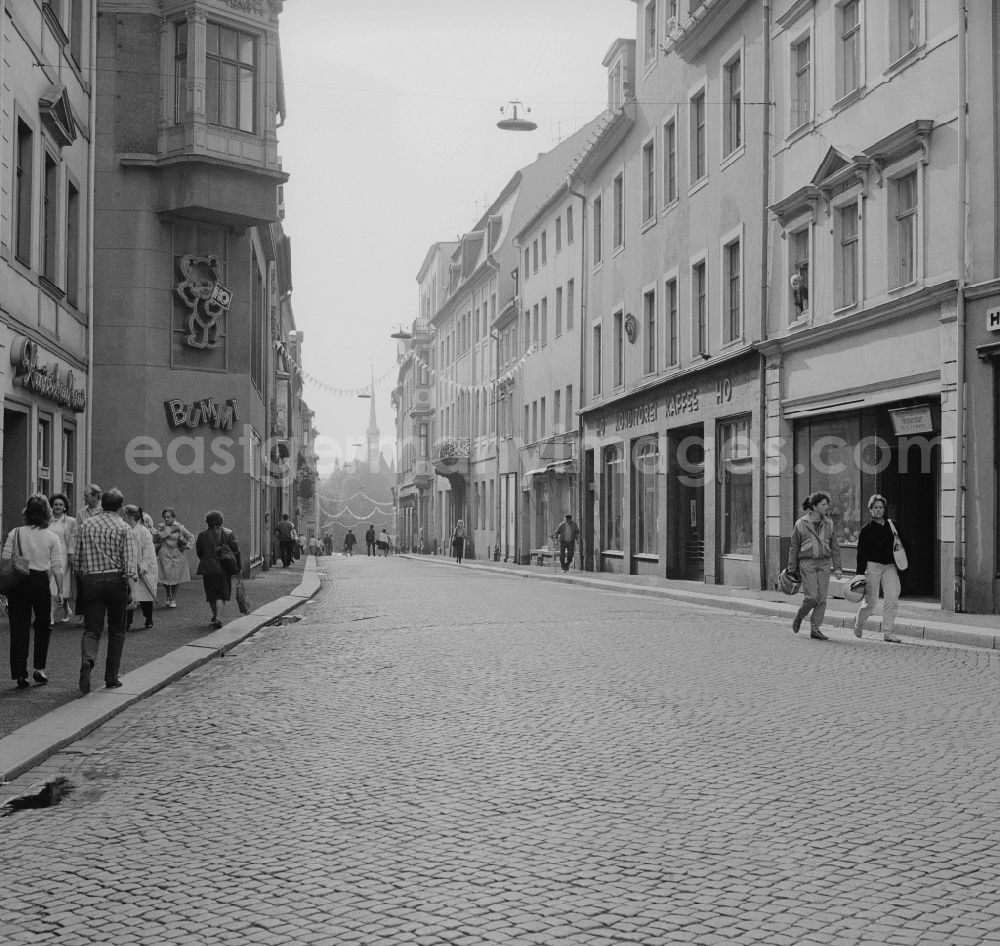 GDR image archive: Zittau - Street with shops in Zittau in the state Saxony on the territory of the former GDR, German Democratic Republic