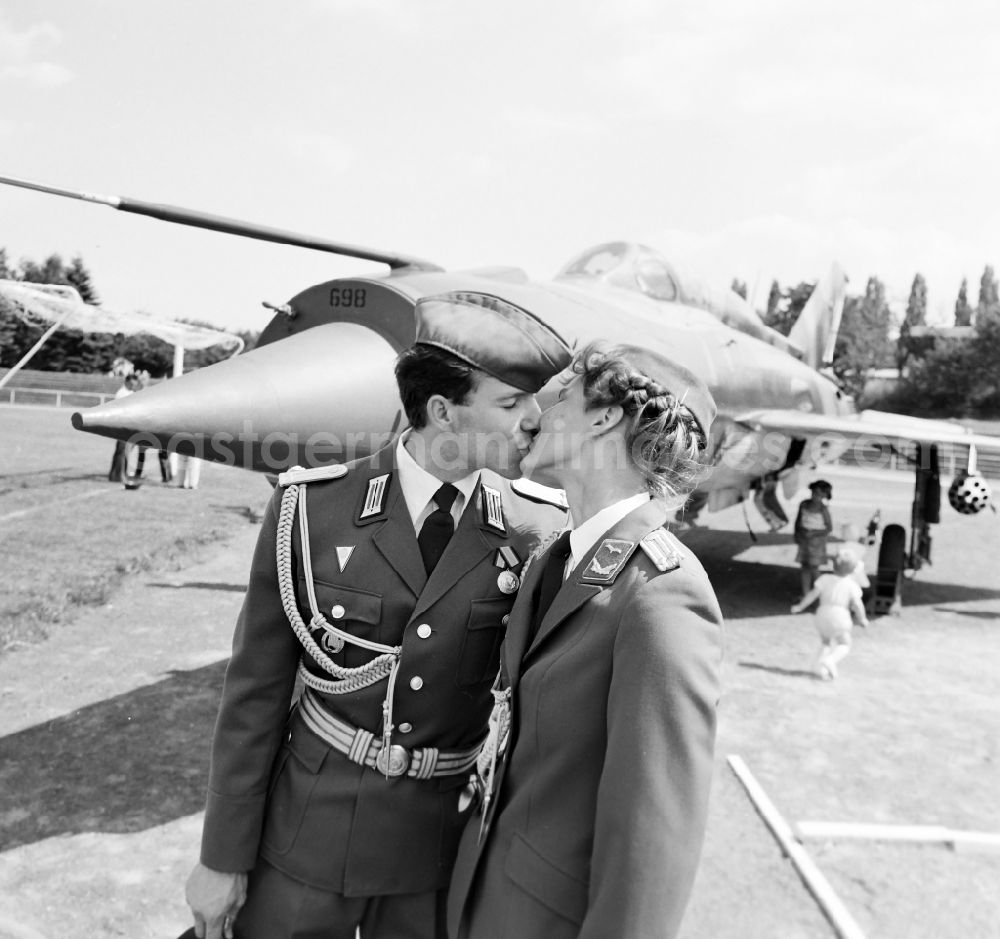 GDR image archive: Kamenz - Appointment ceremony of officers of the LSK / LV air forces of the NVA National People's Army of the GDR at the officer school in Kamenz in present-day state of Saxony