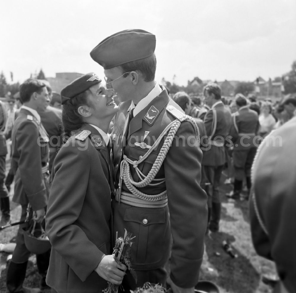 GDR photo archive: Kamenz - Appointment ceremony of officers of the LSK / LV air forces of the NVA National People's Army of the GDR at the officer school in Kamenz in present-day state of Saxony