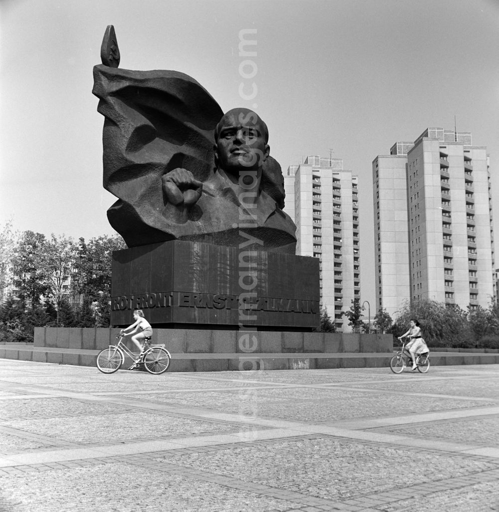 Berlin: Ernst Thaelmann monument by the artist Lew Kerbel on the edge of the Ernst Thaelmann Park on the Greifswalder Strasse in Berlin - Prenzlauer Berg, the former capital of the GDR, German Democratic Republic