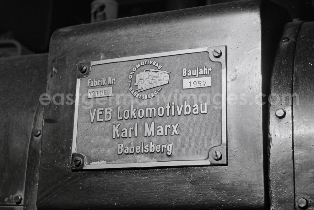 GDR photo archive: Halberstadt - Sign of a steam locomotive class 65 of the German Reichsbahn in Halberstadt in the state of Saxony-Anhalt in the territory of the former GDR, German Democratic Republic