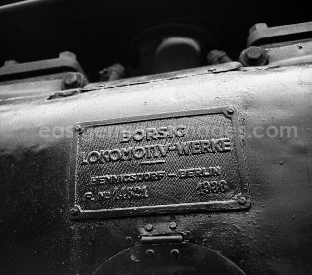 Halberstadt: Factory plate of a steam locomotive of the Deutsche Reichsbahn of the class