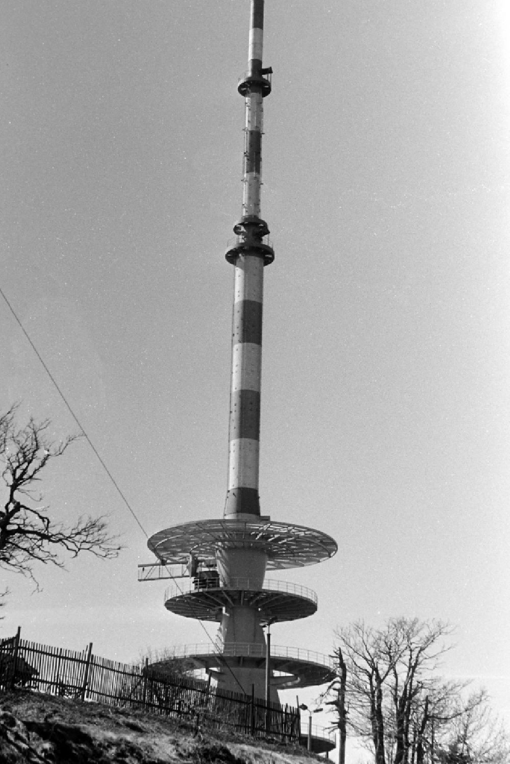 GDR picture archive: Brotterode - Television Tower Grosser Inselsberg in Brotterode, Thuringia on the territory of the former GDR, German Democratic Republic