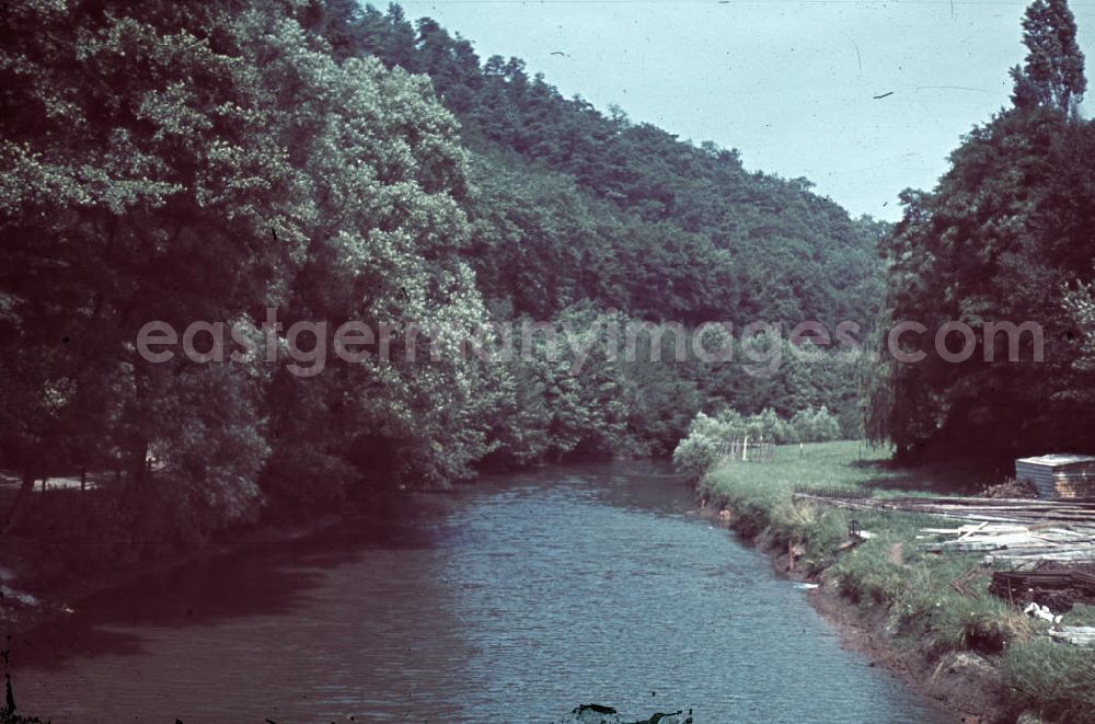 GDR image archive: Siegen - Blick auf den Fluss Sieg in Siegen Weidenau. View of the river Sieg in Siegen-Weidenau.