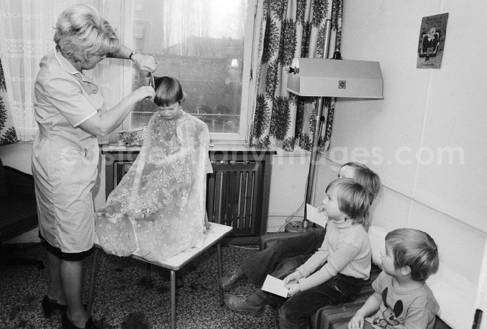 Gdr Image Archive Berlin A Hairdresser Cuts To The Children The