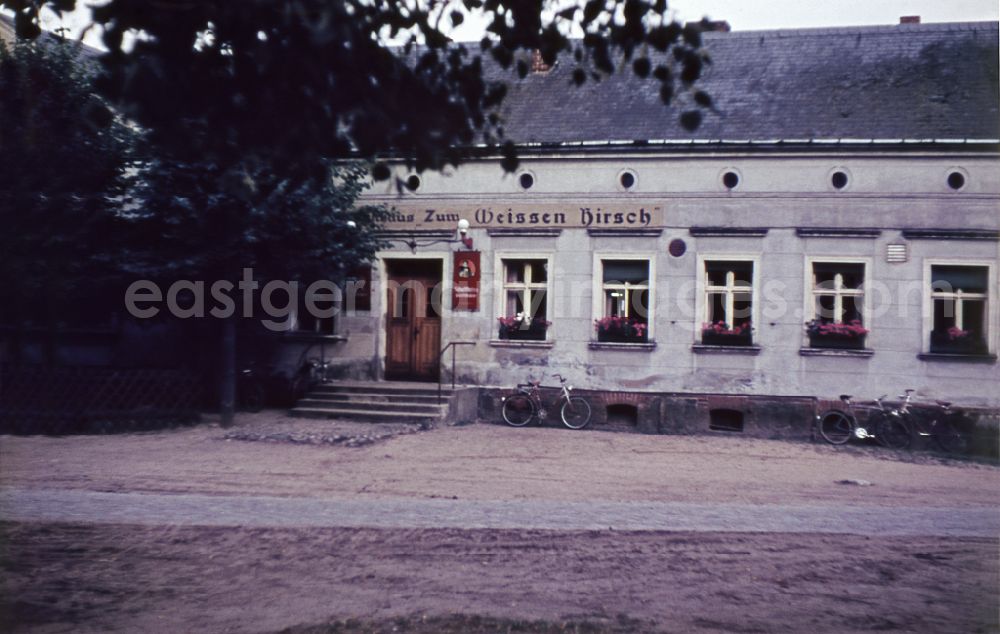 GDR image archive: Menz - Restaurant and tavern Zum Weissen Hirsch in Menz, Brandenburg on the territory of the former GDR, German Democratic Republic