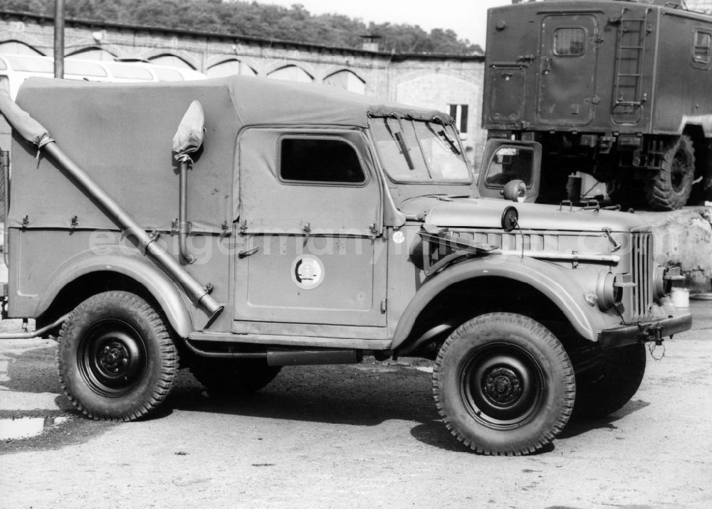 GDR photo archive: Abbenrode - GAZ 69 in the vehicle fleet of the East German border guards. The GAZ 69 is a two-axis easily Soviet-made SUV, which was produced until the early 197