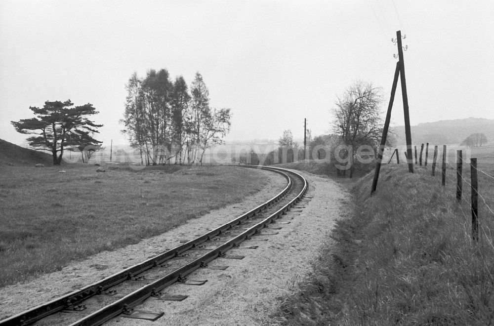 GDR photo archive: Bergen auf Rügen - Track layout and tracks on the railway line der Ruegensche Baederbahn - Rasender Roland in Bergen auf Ruegen, Mecklenburg-Western Pomerania on the territory of the former GDR, German Democratic Republic