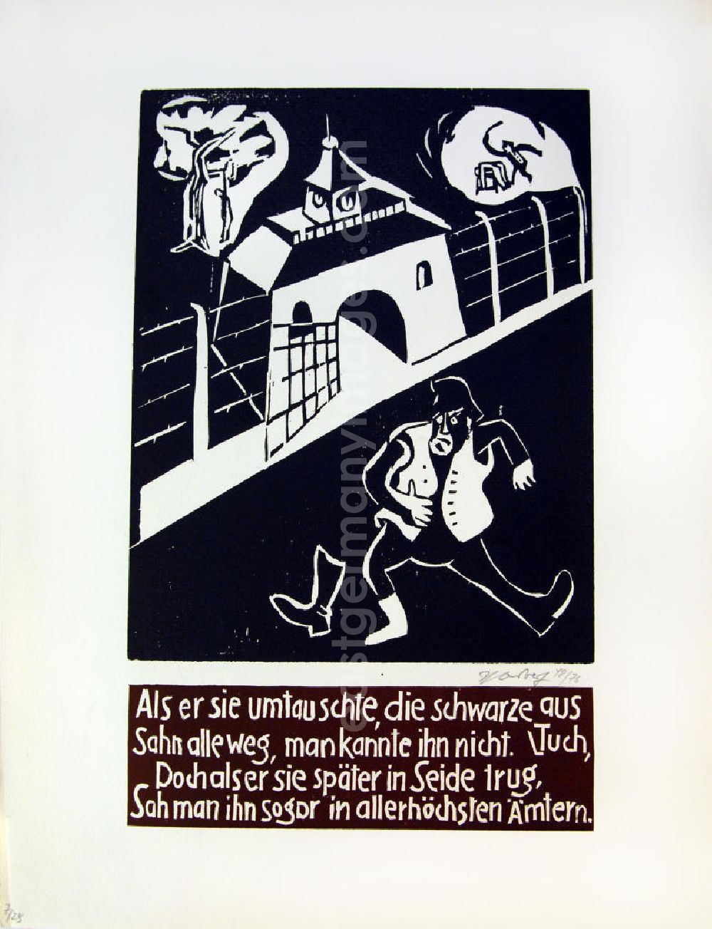 GDR image archive: Berlin - Grafik von Herbert Sandberg Die weiße Weste aus dem Jahr 195