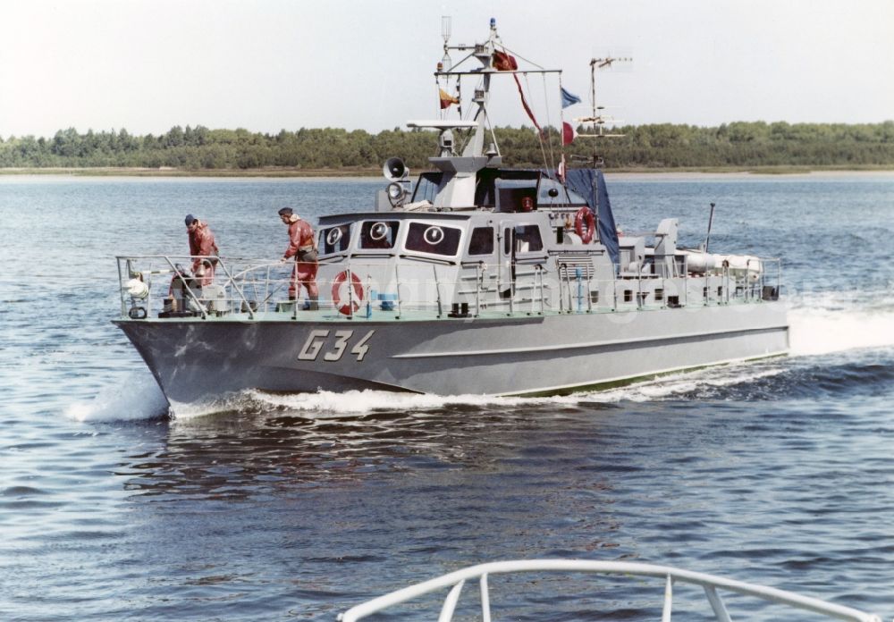 GDR photo archive: Rostock - Border control boot type GB-23 ( name G 34 ) in the Baltic Sea coastal waters