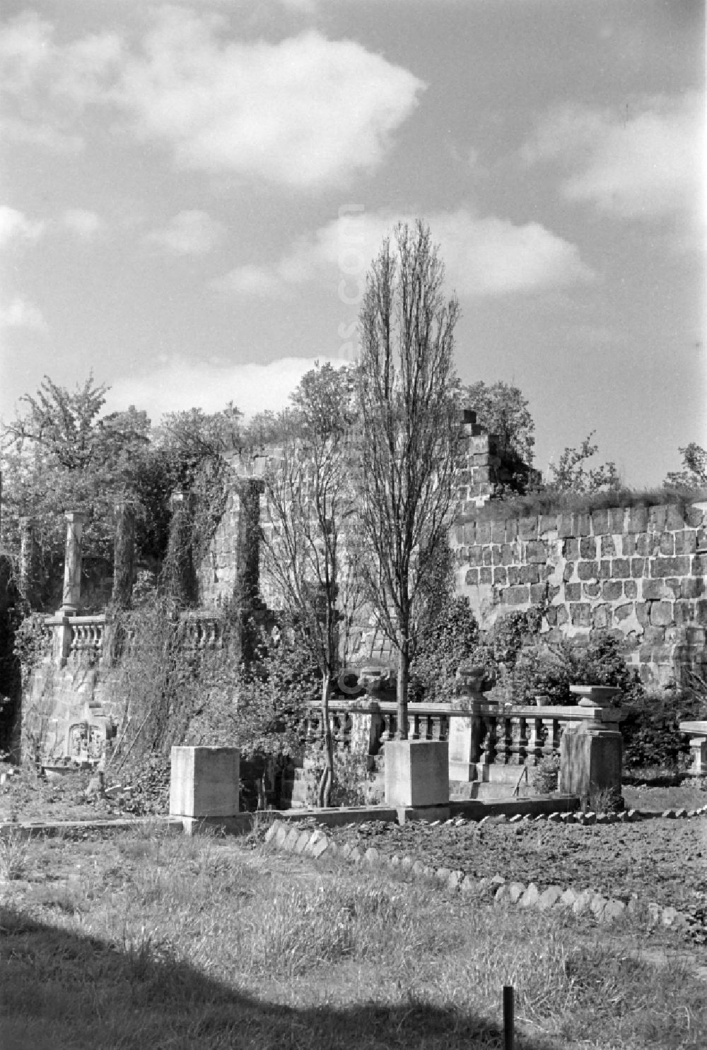 GDR photo archive: Halberstadt - Historic city wall at the old town in the city center an der Kuehlinger Strasse - Schwanebecker Strasse in Halberstadt in Saxony-Anhalt on the territory of the former GDR, German Democratic Republic