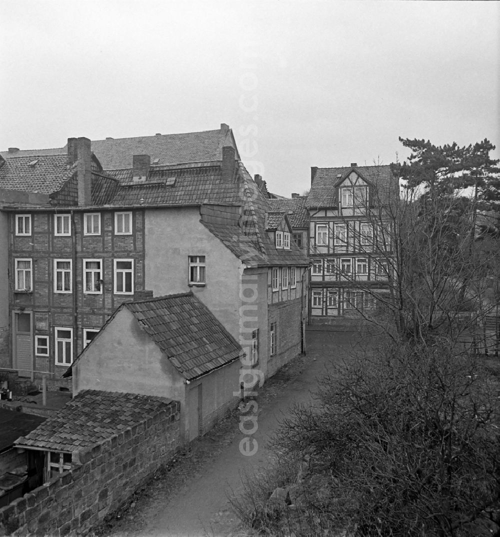 Halberstadt: Downtown area Tannenstrasse in Halberstadt in Saxony-Anhalt on the territory of the former GDR, German Democratic Republic