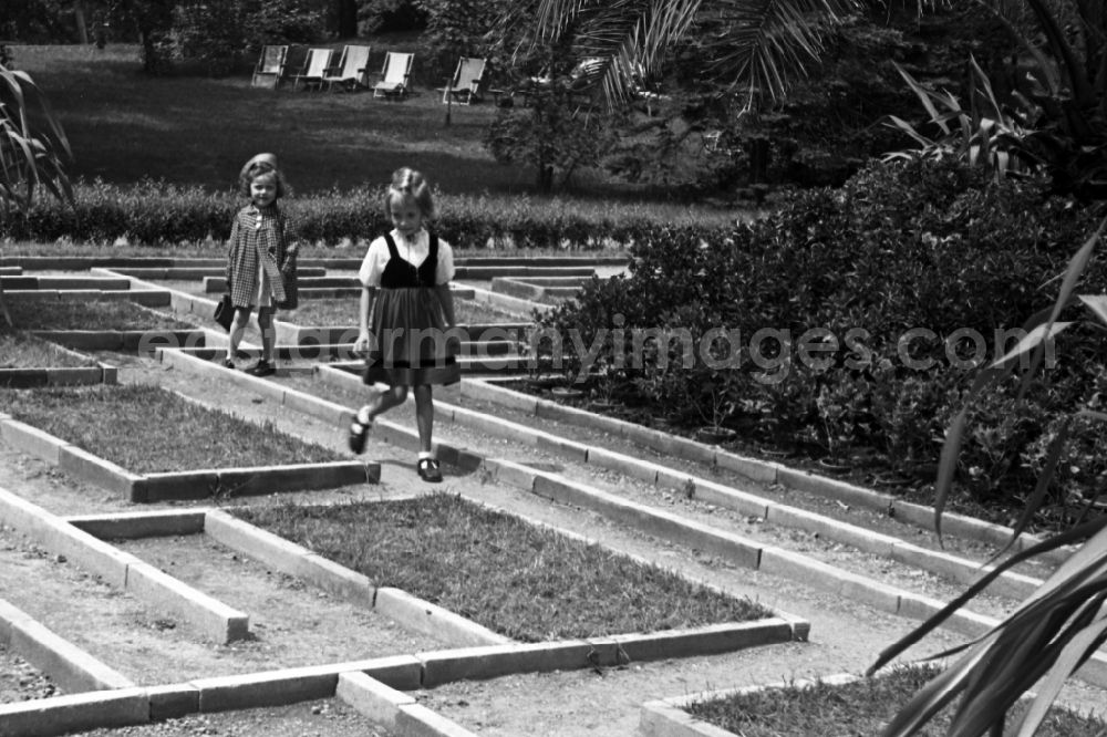 GDR photo archive: Bad Dürrenberg - Children play in a crazy garden in Bad Duerrenberg in the federal state Saxony-Anhalt in Germany