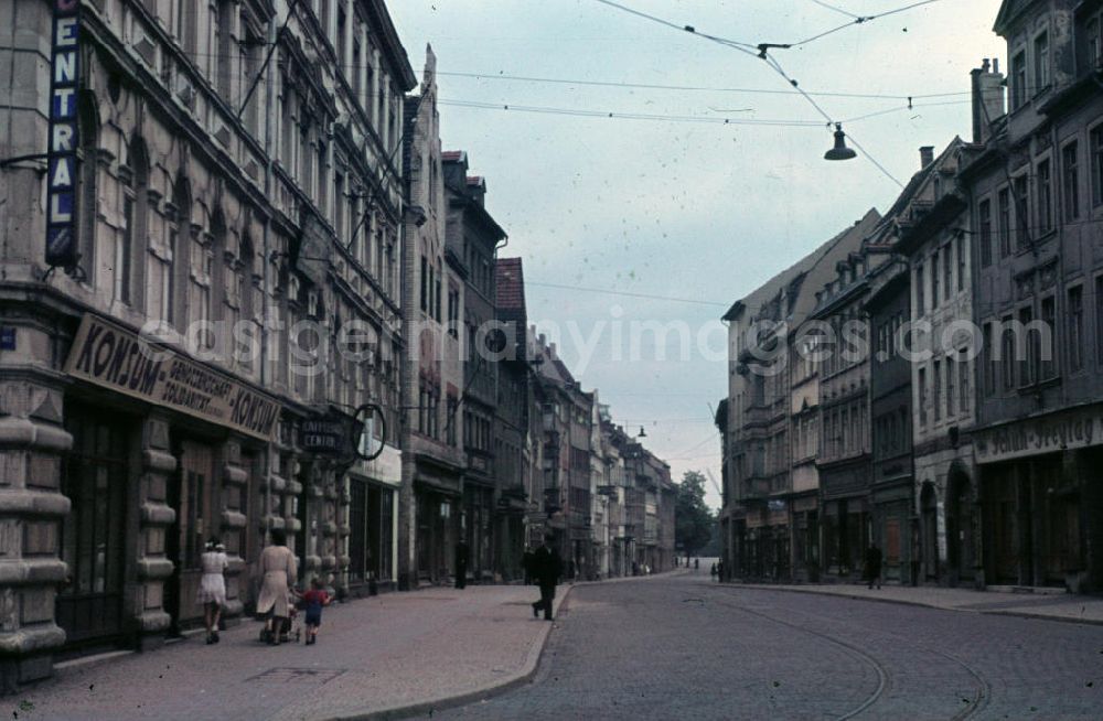 GDR photo archive: Naumburg - Blick in die Jakobstraße in Naumburg. View in the Street Jakobstrasse in Naumburg.