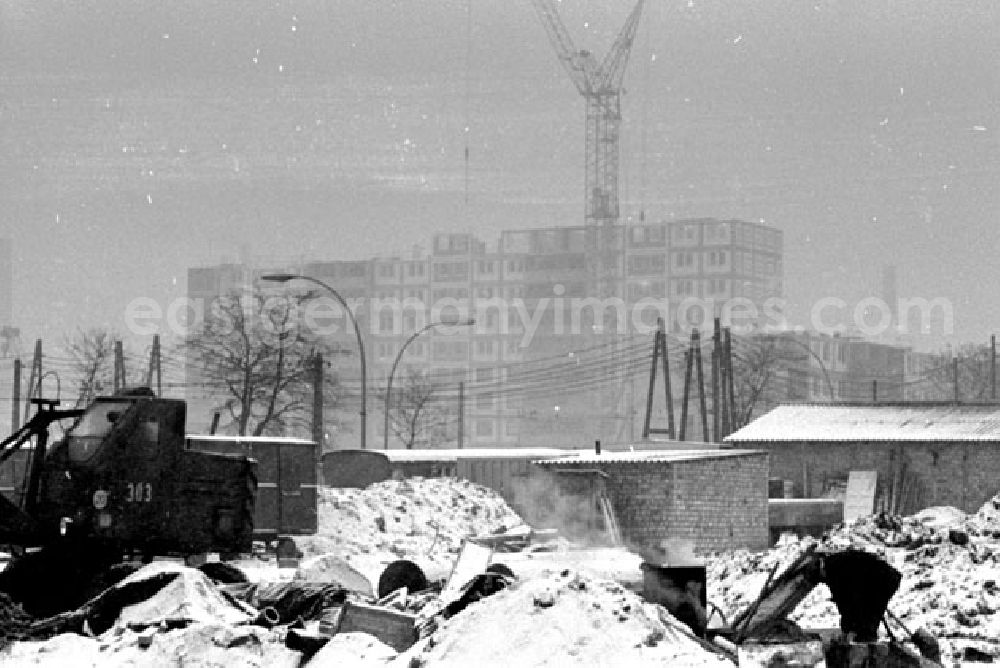 GDR picture archive: Frankfurt - Januar 1973 Neubauten in der Frankfurter Herzbergstraße.
