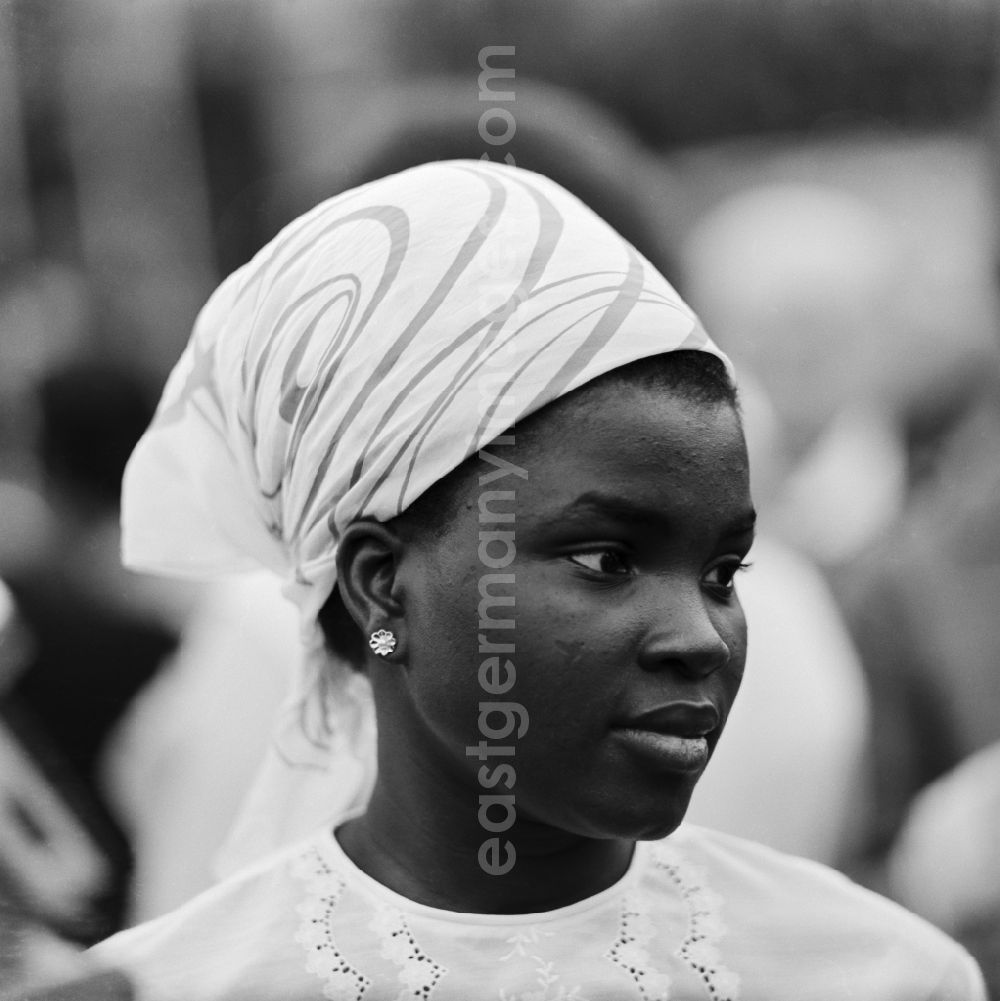 GDR picture archive: Chemnitz - Young African woman at the Pentecost meeting of the youth in 1967 in Karl - Marx - Stadt today Chemnitz in Saxony