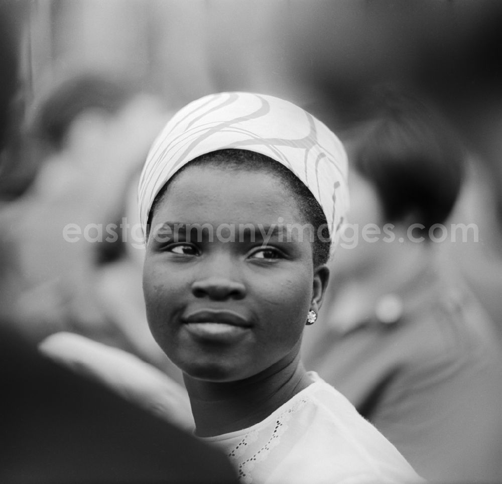 Chemnitz: Young African woman at the Pentecost meeting of the youth in 1967 in Karl - Marx - Stadt today Chemnitz in Saxony