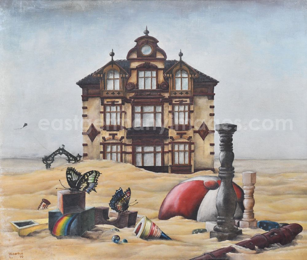 GDR image archive: Berlin - Oil on canvas Kinderhaus by the artist Hubertus Gollnow