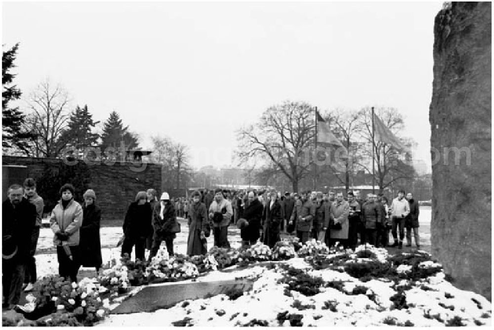 GDR photo archive: Berlin - 03.01.1986 Kranzniederlegung in Berlin-Friedrichsfelde zum Gedenken an den 11