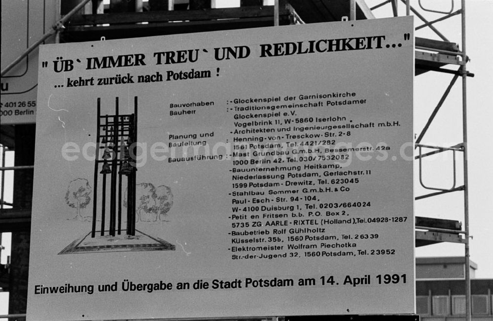 GDR image archive: - Land Brandenburg Glockenspiel in der Garnisonskirche Umschlagnummer: 7325
