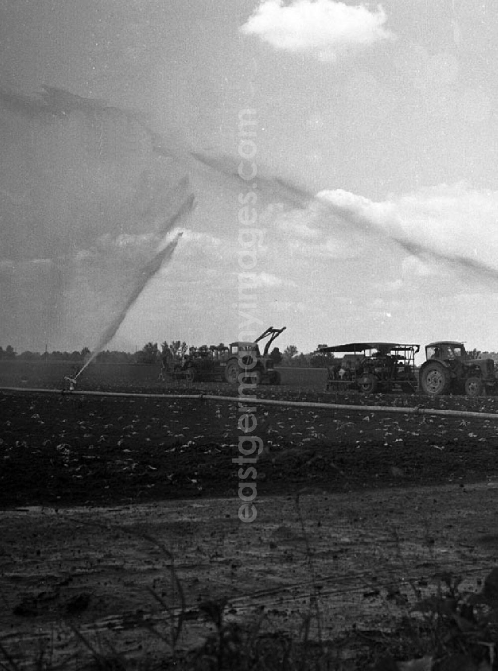 GDR image archive: Golzow - Landwirtschaftliche Produktionsgenossenschaft Melioration (Bodenbewässerung) bei der LPG - Einheit in Golzow.