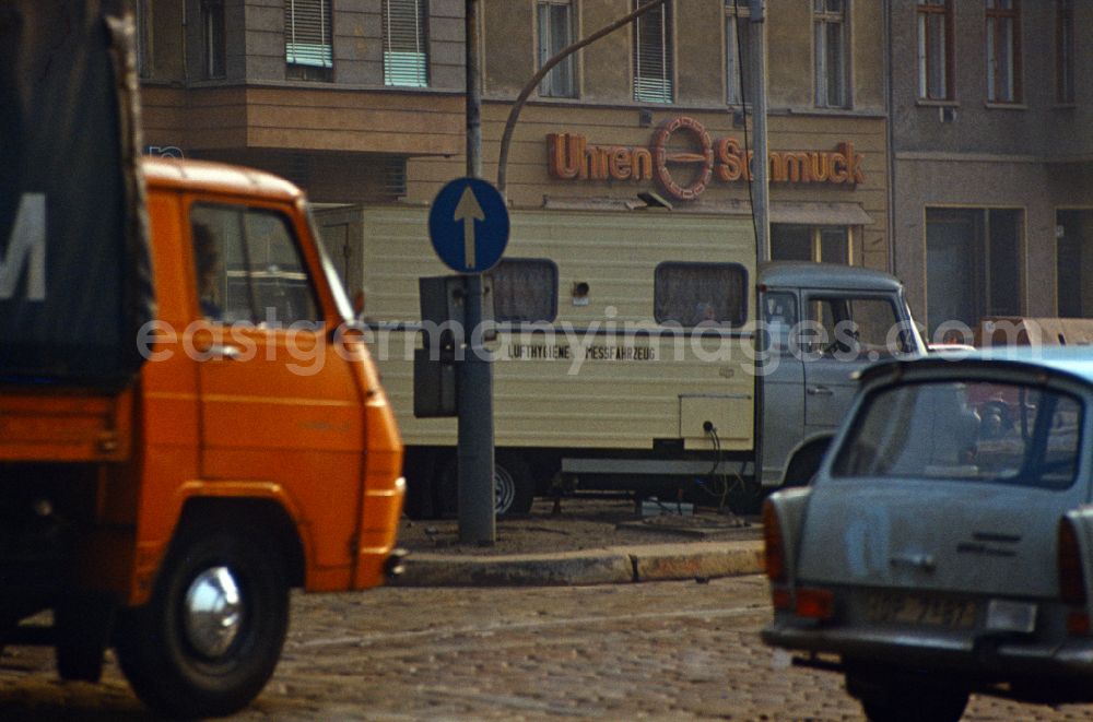 GDR image archive: Berlin - Barkas air hygiene measuring vehicle in use in Eastberlin on the territory of the former GDR, German Democratic Republic