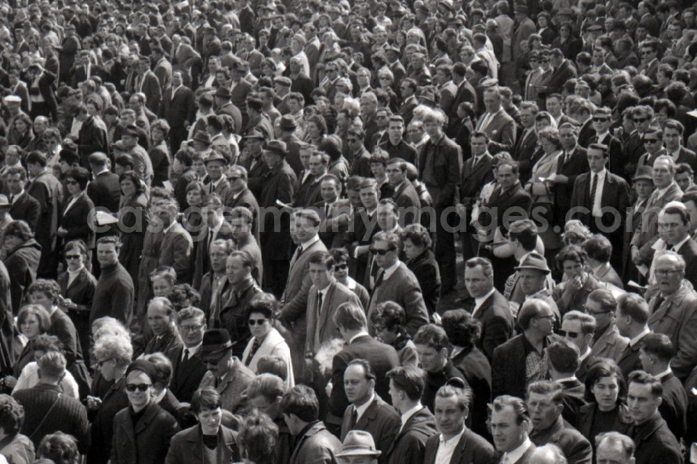 Gotha: Crowd of people in Gotha in the state Thuringia on the territory of the former GDR, German Democratic Republic