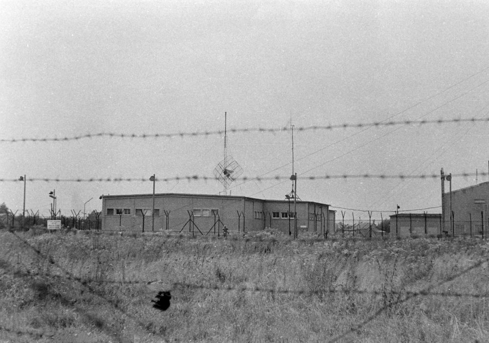 Berlin: Military base of an American listening station in West Berlin secured by barbed wire fences