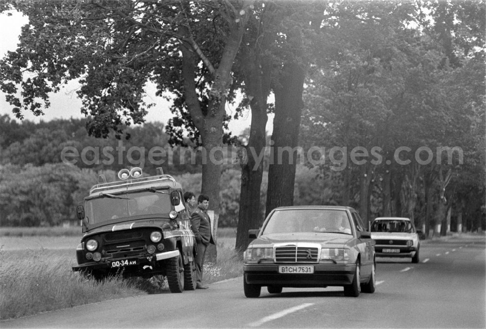 GDR image archive: Wünsdorf - All-terrain vehicle as - military vehicle of the type UAZ-469 of the GSSD (Group of Soviet Armed Forces) in Wuensdorf in the federal state of Brandenburg in the area of the former GDR, German Democratic Republic