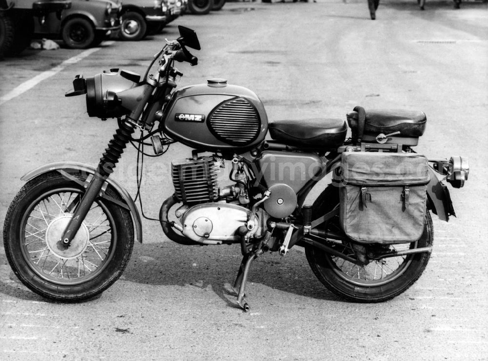 GDR picture archive: Abbenrode - Motorcycle MZ in the vehicle fleet of East German border guards